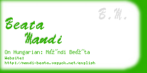 beata mandi business card